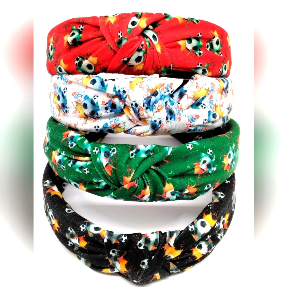 Set of 4 NEW Soccer themed Headbands for Women/Girls